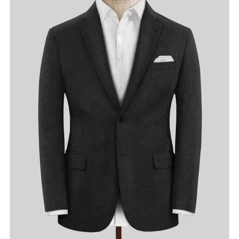 Blazer en laine pour hommes, simple boutonnage, coupe cintrée, veste de costume élégante, décontractée, élégante, confortable, manteau formel pour hommes, extérieur en Tweed