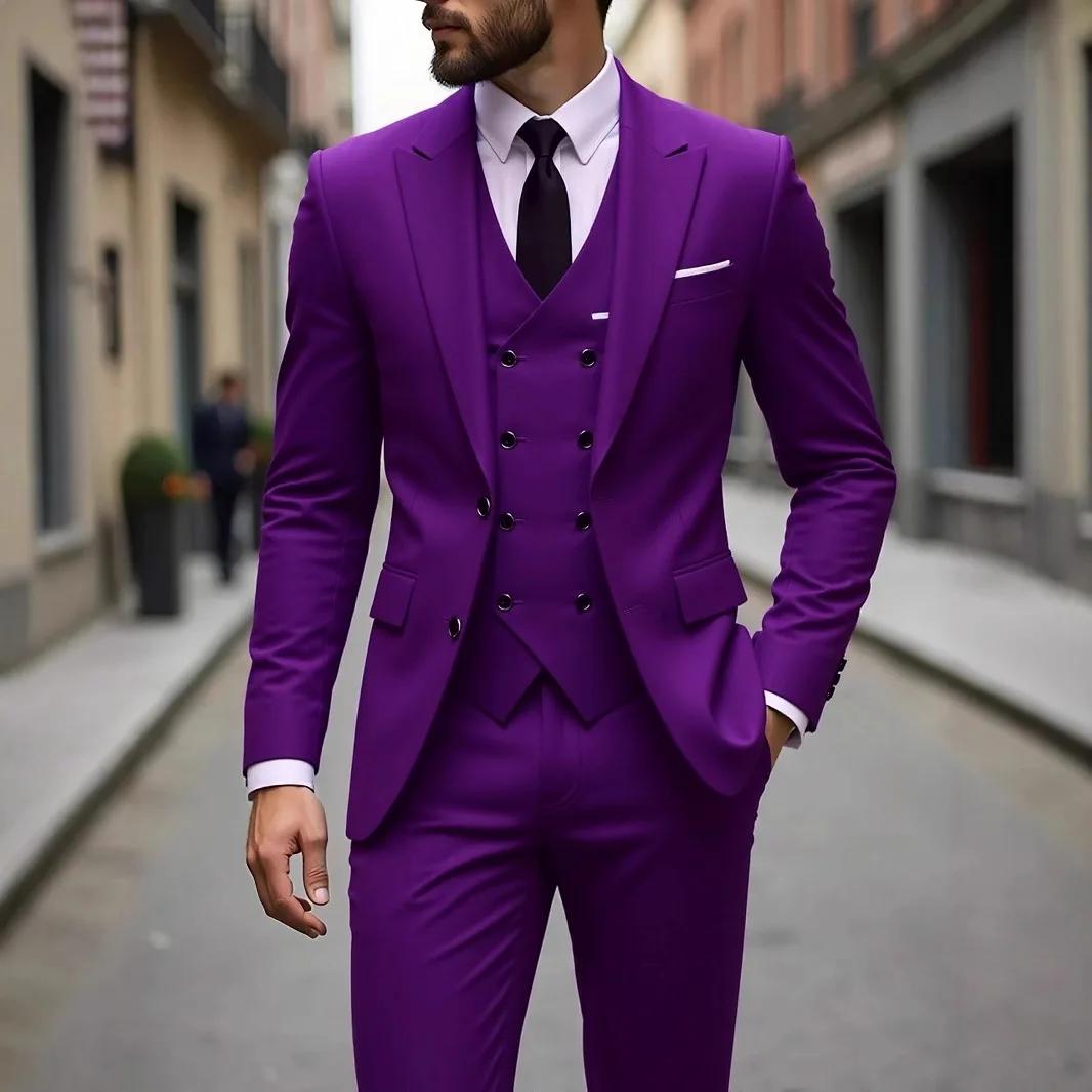 Tuxedos de mariage classique coupe ajustée marié pour hommes 3 pièces costume de garçons d'honneur