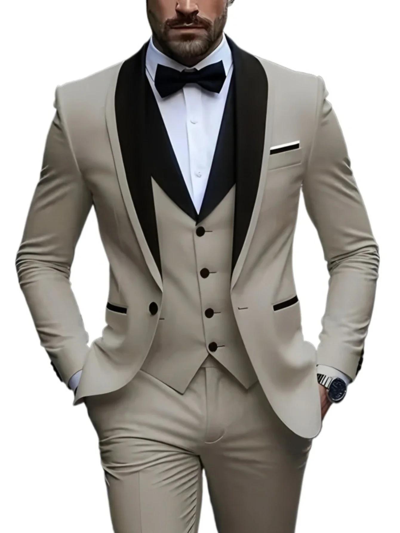 Costumes pour hommes à fente blanche 3 pièces