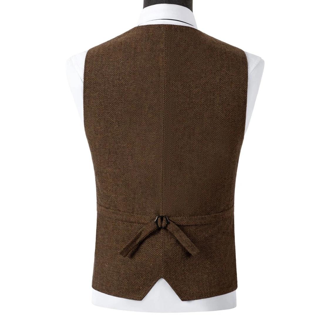 Gilet de costume pour hommes vert militaire simple boutonnage mélangé