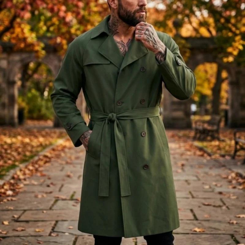 Trench-coat pour homme avec ceinture