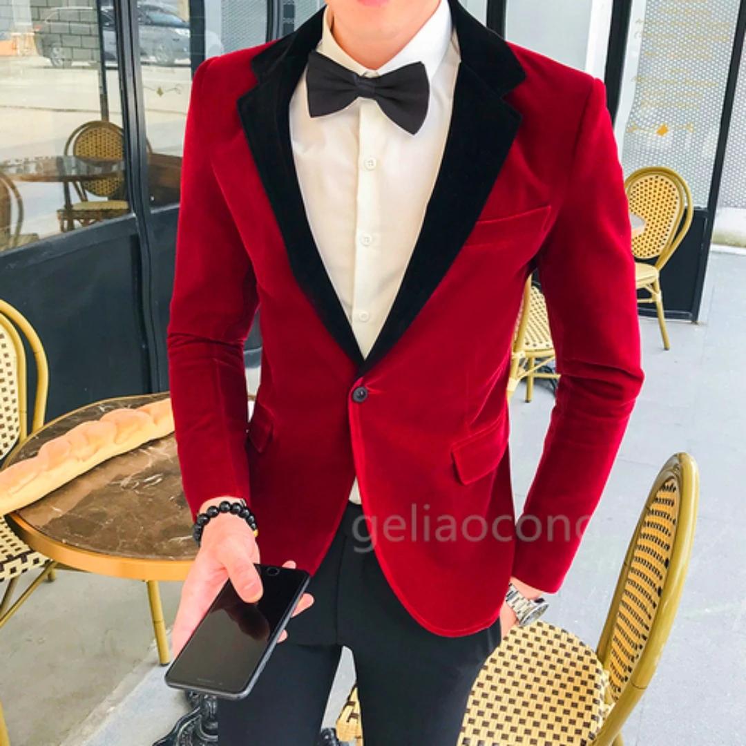 Nouvelle Veste en Velours Noir Tendance pour Homme