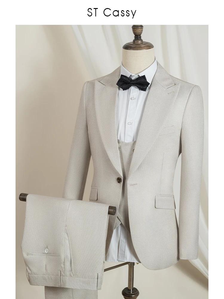 Costume Homme de Luxe Haute Qualité Coupe Slim pour Mariage