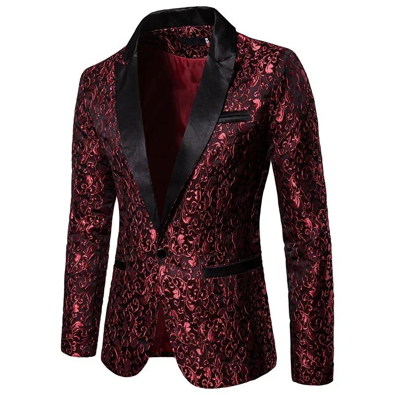 Costume Jacquard Doré pour Homme – Veste Ample Luxueuse pour Affaires