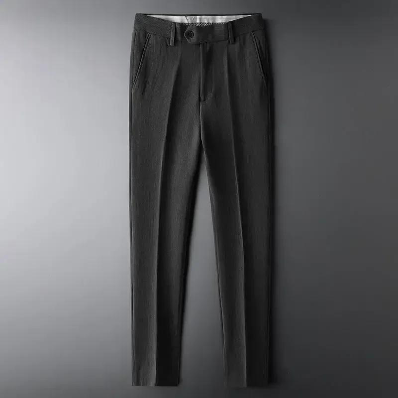 Pantalon de Costume Cropped Slim Fit Blanc pour Homme – Collection Été – Luxe et Qualité Supérieure – Élégant et Formel JJ1457