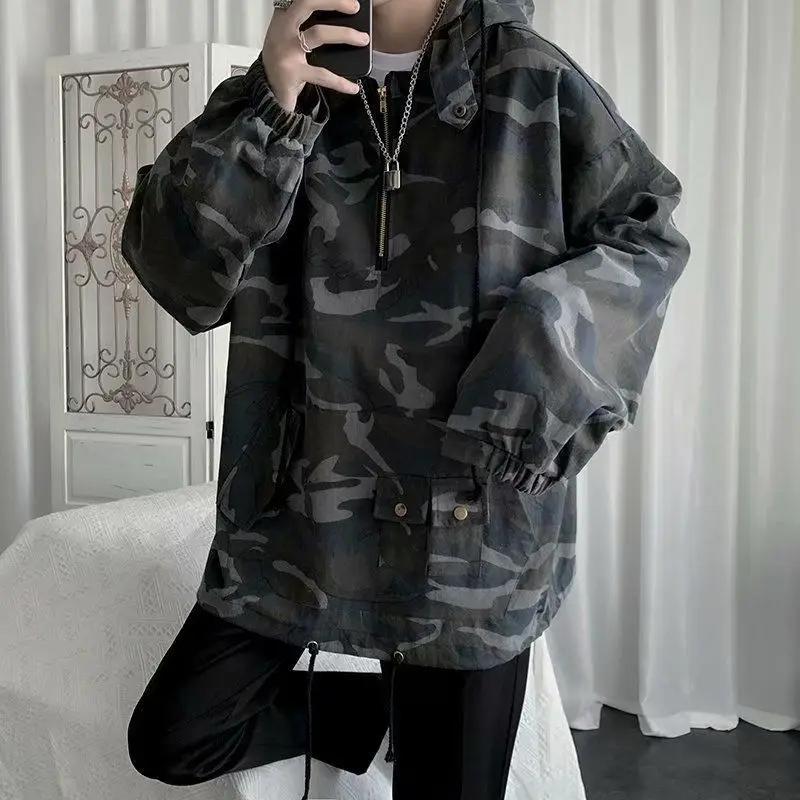 Veste Camouflage Homme Printemps Automne Tendance Marque Coréenne Ample Style Décontracté et Original