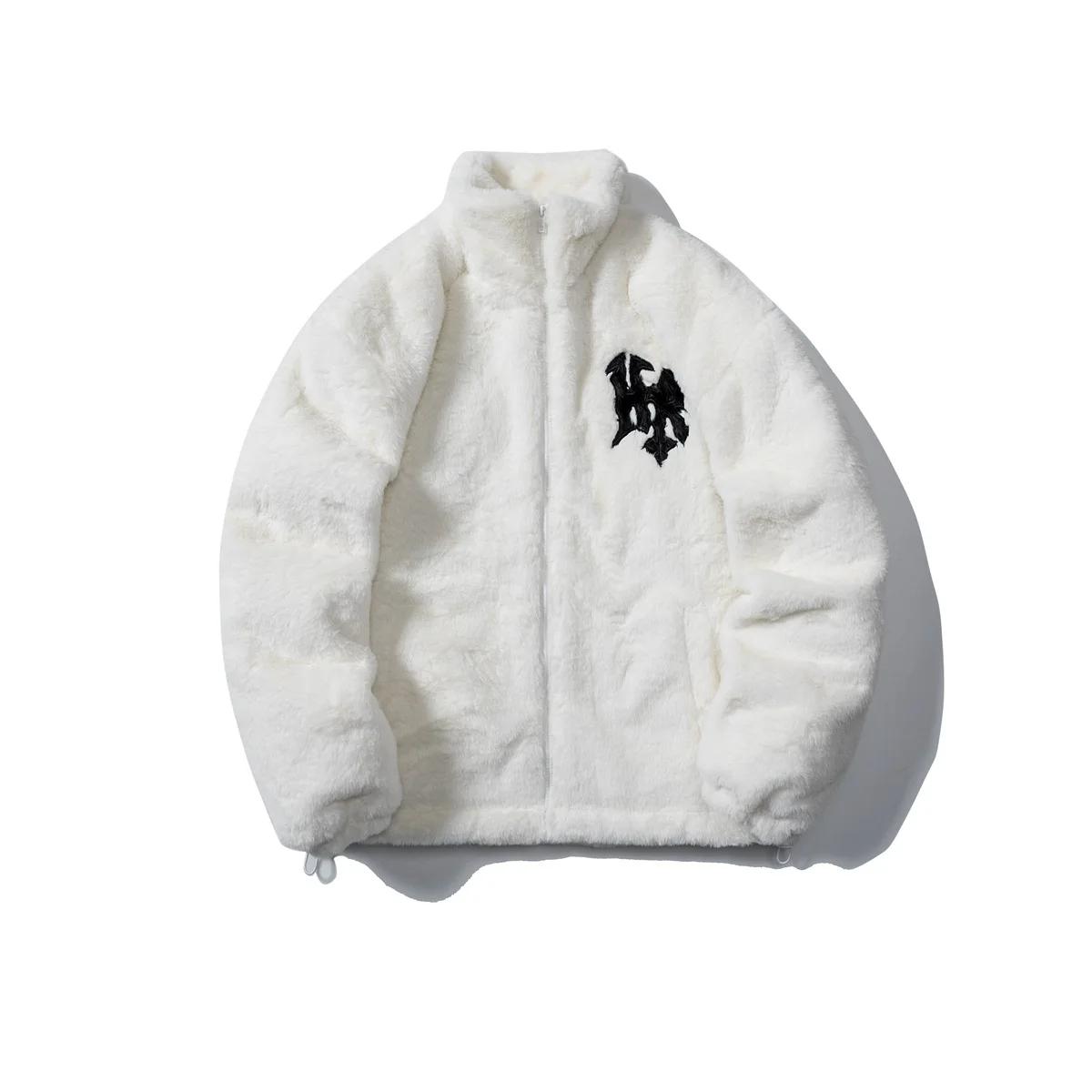 Manteau chaud brodé lettre Smile pour homme