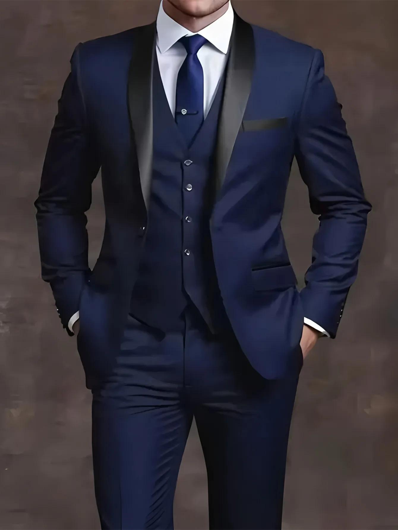 Ensembles de costumes élégants pour hommes - Ensemble de smoking coupe cintrée pour mariages et occasions formelles