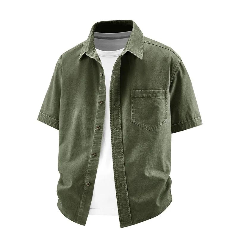 Chemise pour homme en coton lavé