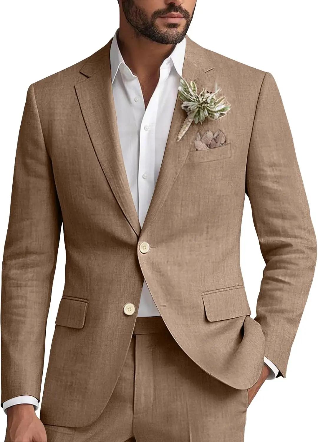 Costume en lin pour homme 2 pièces