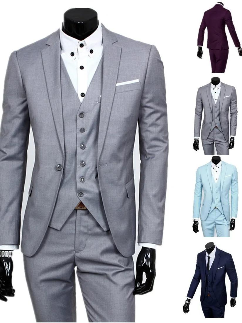 Slim Fit meilleur homme costume hommes d'affaires décontracté sur mesure veste et pantalon Ensemble à la mode Style urbain fermeture à bouton unique