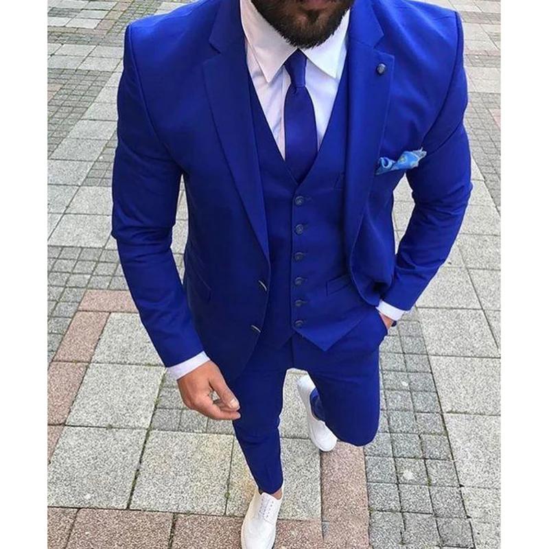 Costume de mariage bleu roi pour homme