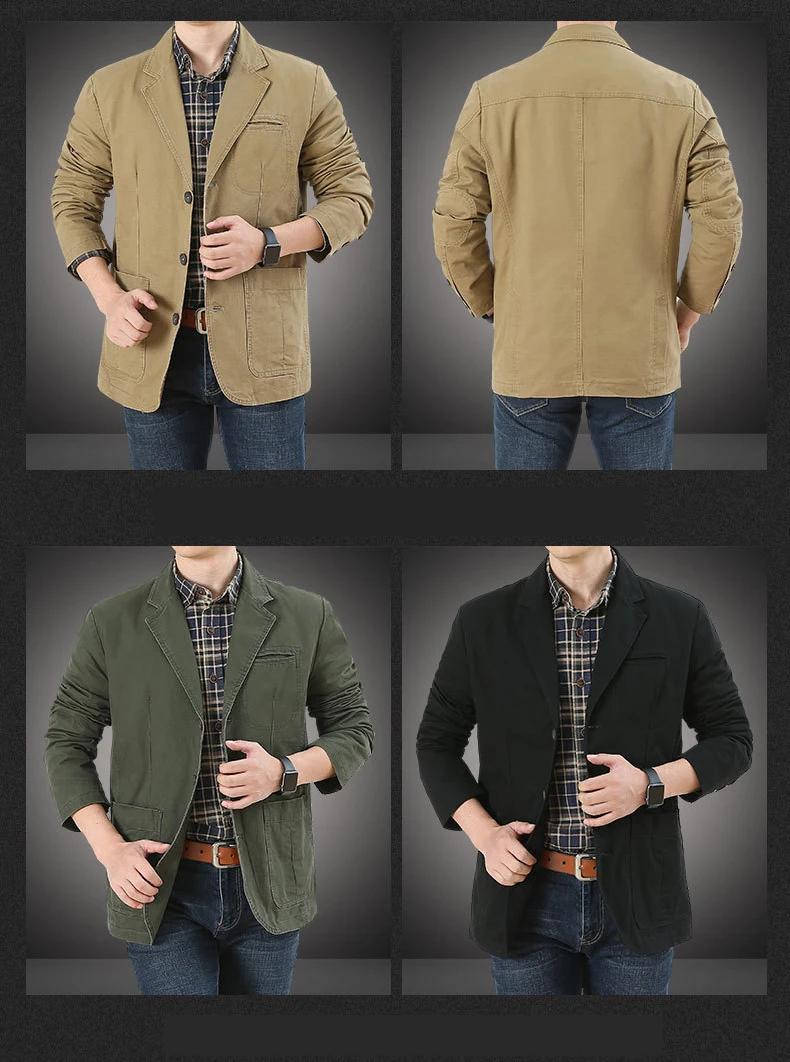 Veste de costume en toile de coton pour hommes