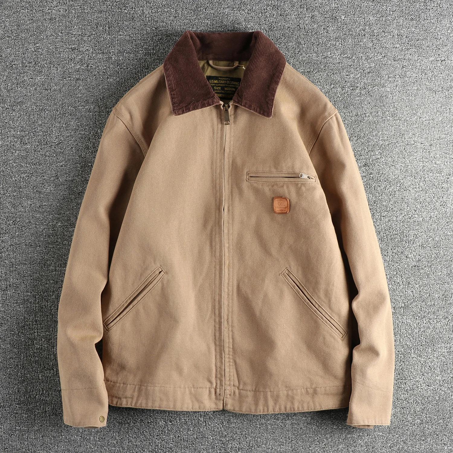 Veste Vintage Tendance en Toile Délavée pour Homme