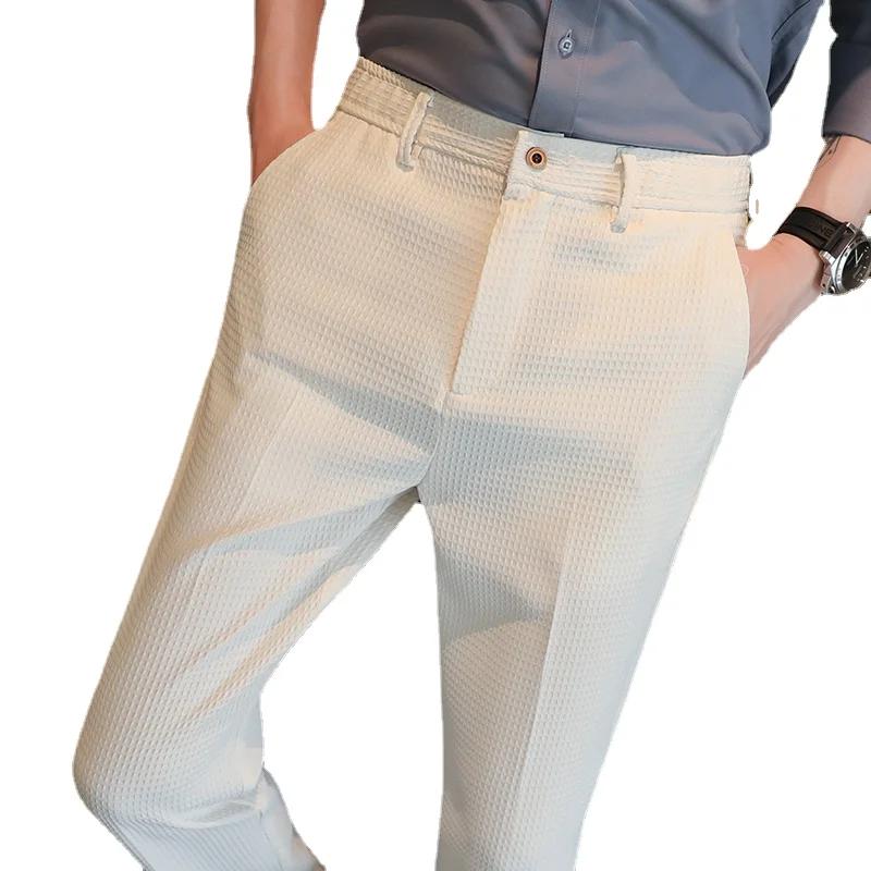 Pantalon de costume vert foncé pour homme 2026