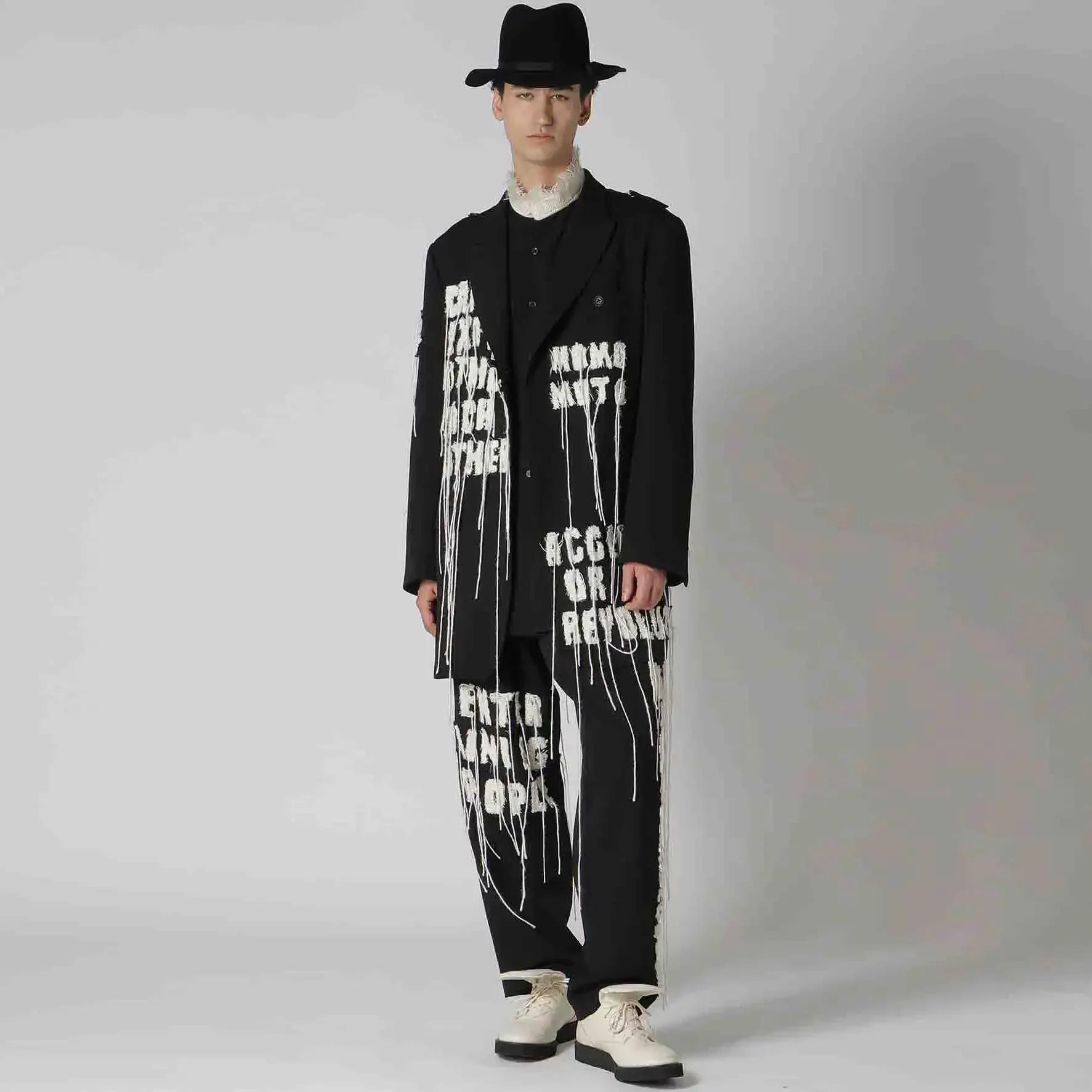 Veste de costume brodée pour homme