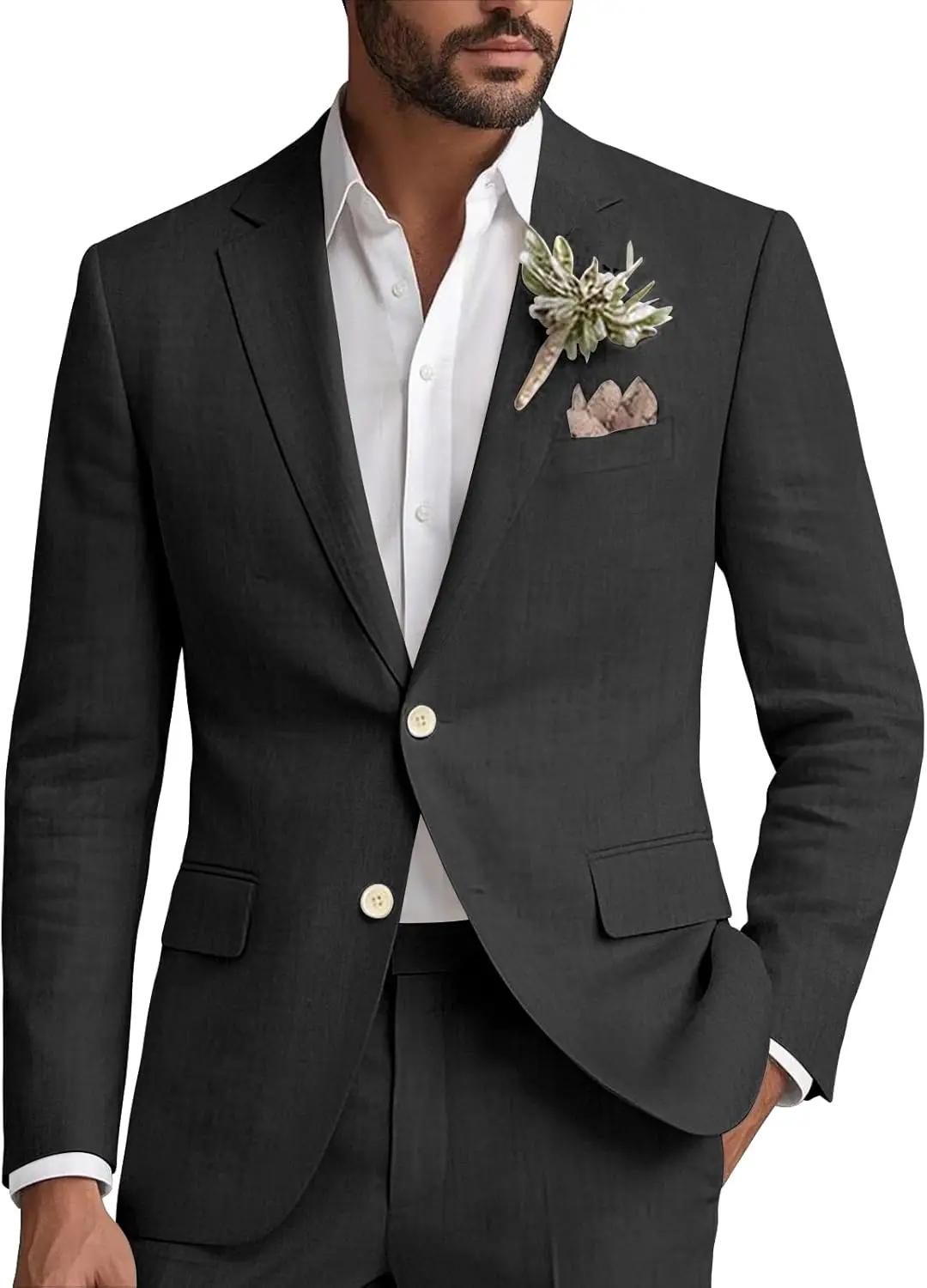 Costume en lin pour homme 2 pièces