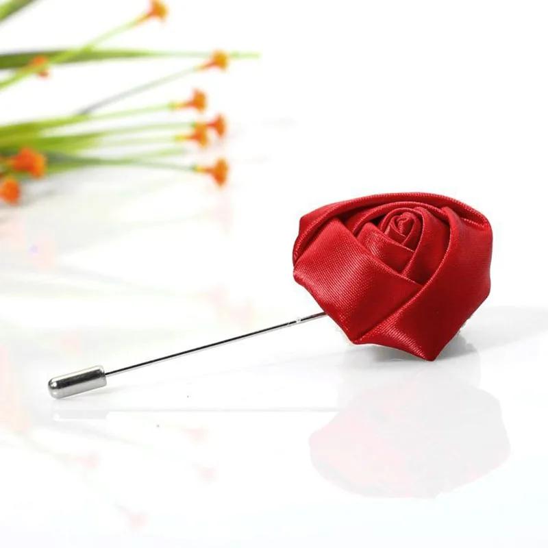 Boutonnières pour hommes pour mariage marié Corsage épinglettes ruban Roses fleur Mensuit boutonnière broche accessoires