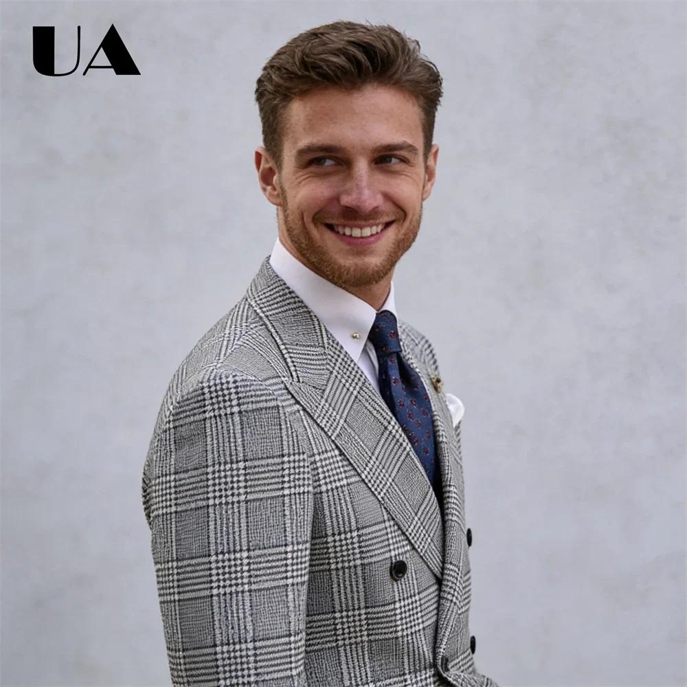 Ensemble de costume rétro à carreaux comprenant veste et pantalon