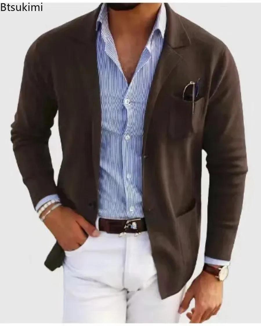 Nouveauté 2026 : Vestes Blazer Homme Tendance Coupe Slim Unie Simple Boutonnage – Manteaux de Costume Décontractés pour Affaires et Mariages