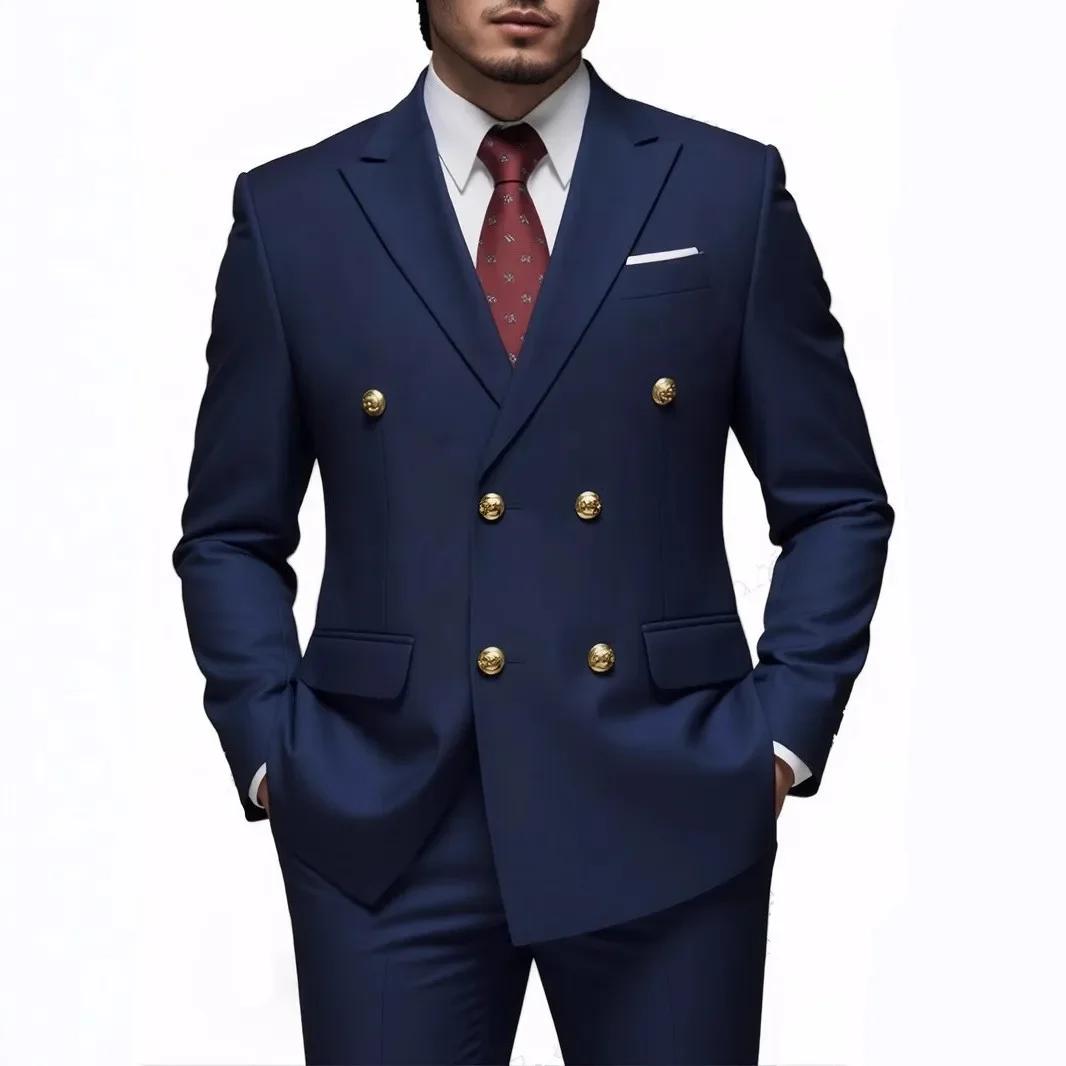 Costume Double boutonnage noir pour hommes
