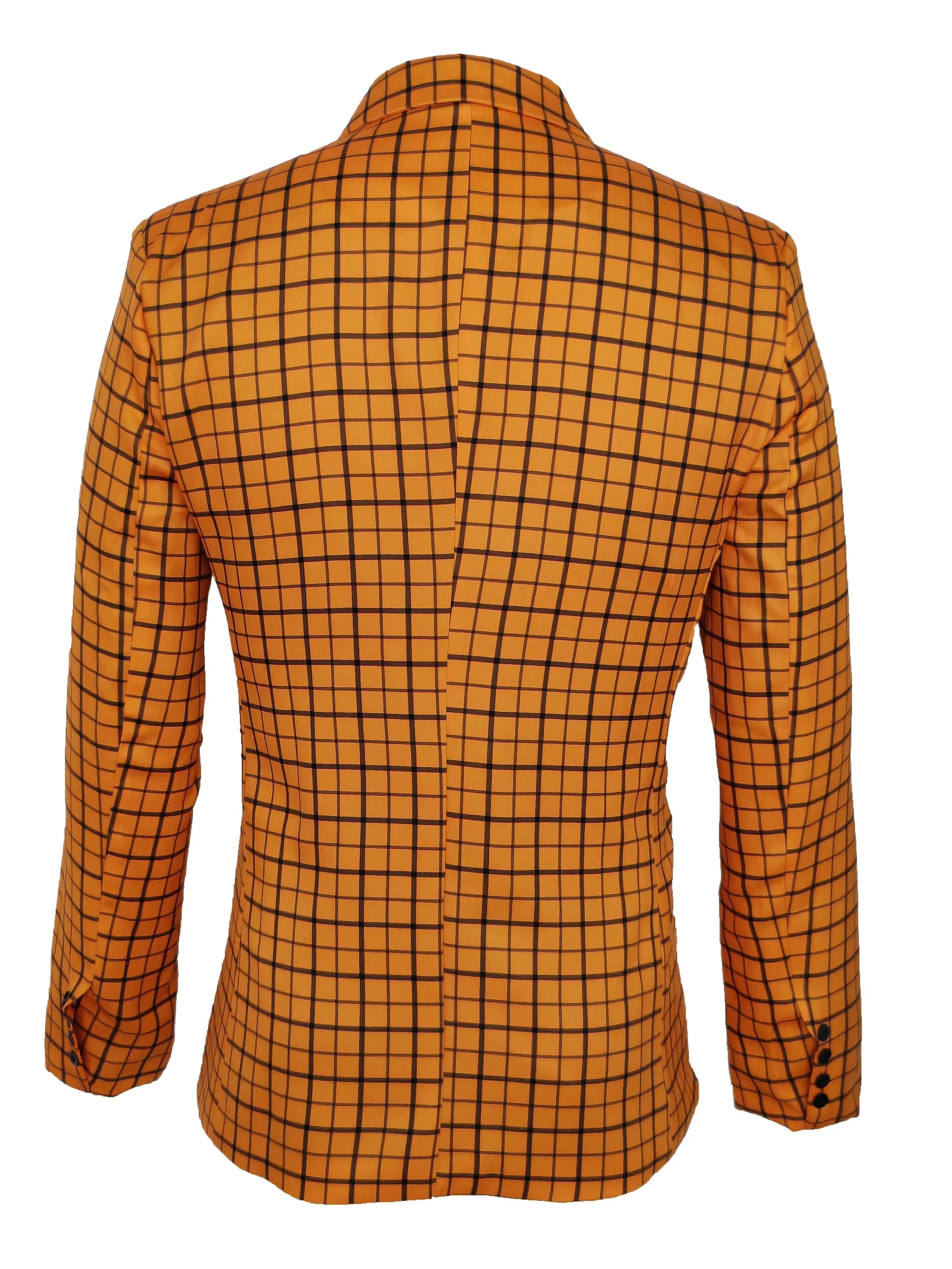 Veste de costume élégante à carreaux pour homme avec poches