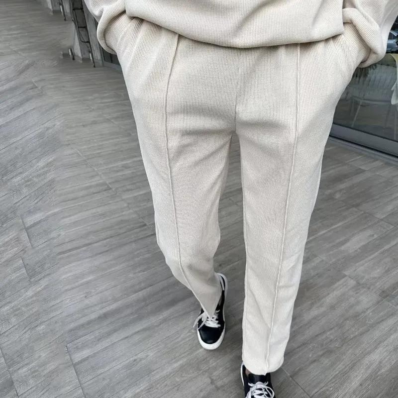 Nouveau costume décontracté pour homme en velours côtelé tendance avec col montant et demi-fermeture éclair