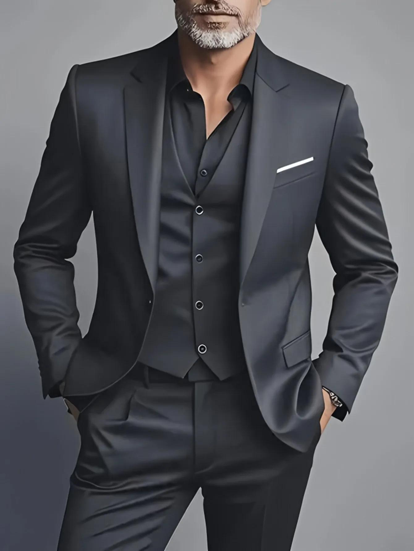 Ensembles de costumes élégants pour hommes - Ensemble de smoking coupe cintrée pour mariages et occasions formelles