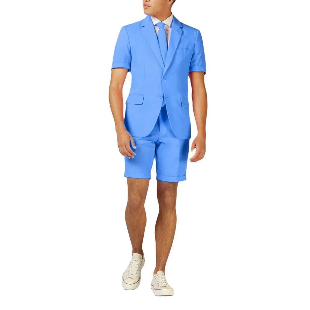Nouveau rose hommes costumes simple boutonnage et revers cranté