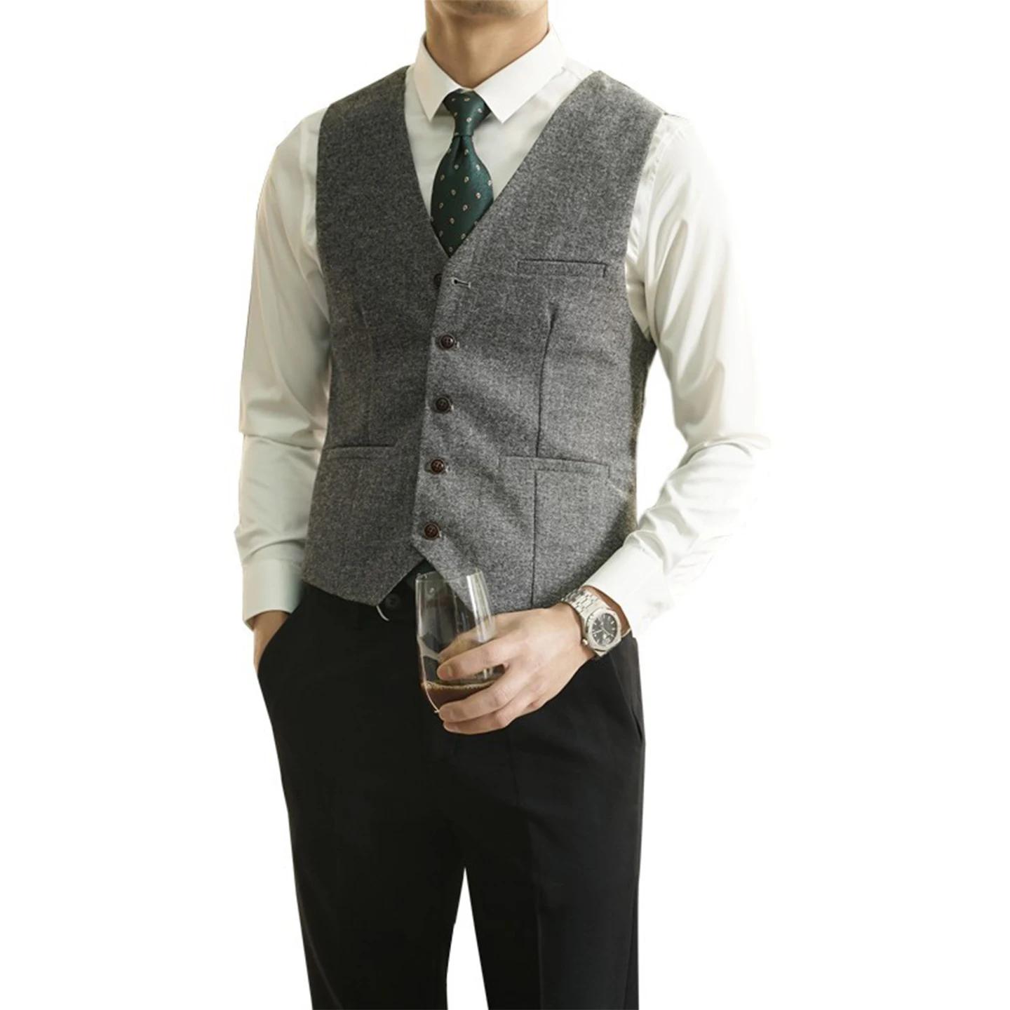 Gilet de costume rétro britannique pour hommes