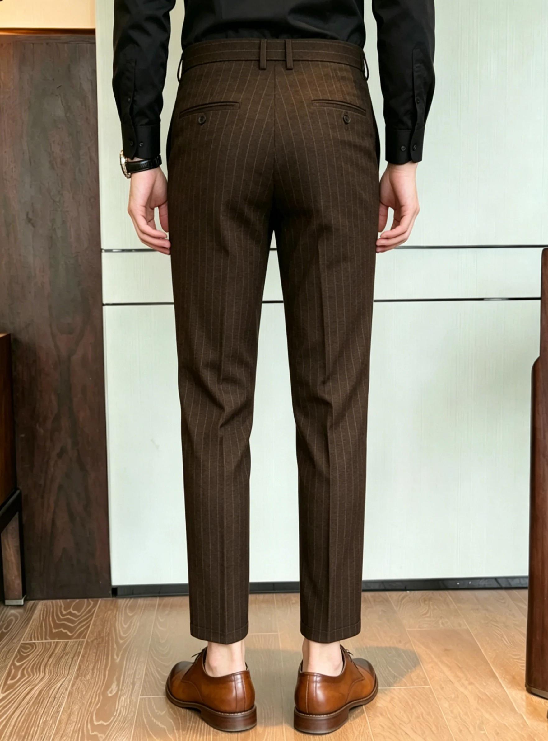 Pantalon de Costume à Rayures pour Homme