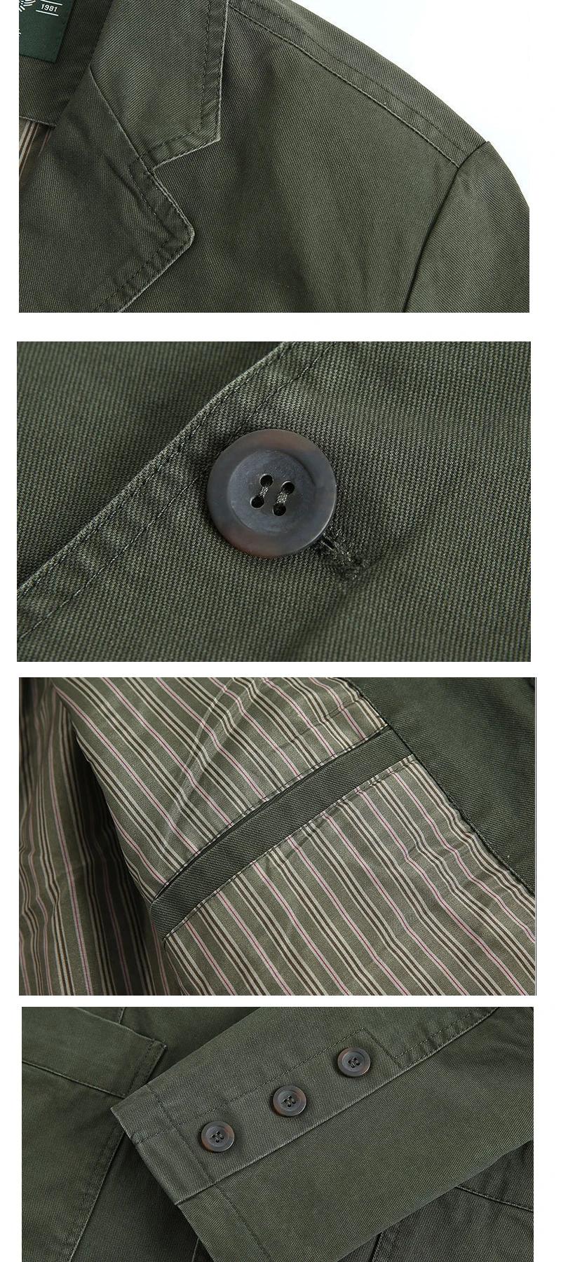 Veste de costume en toile de coton pour hommes