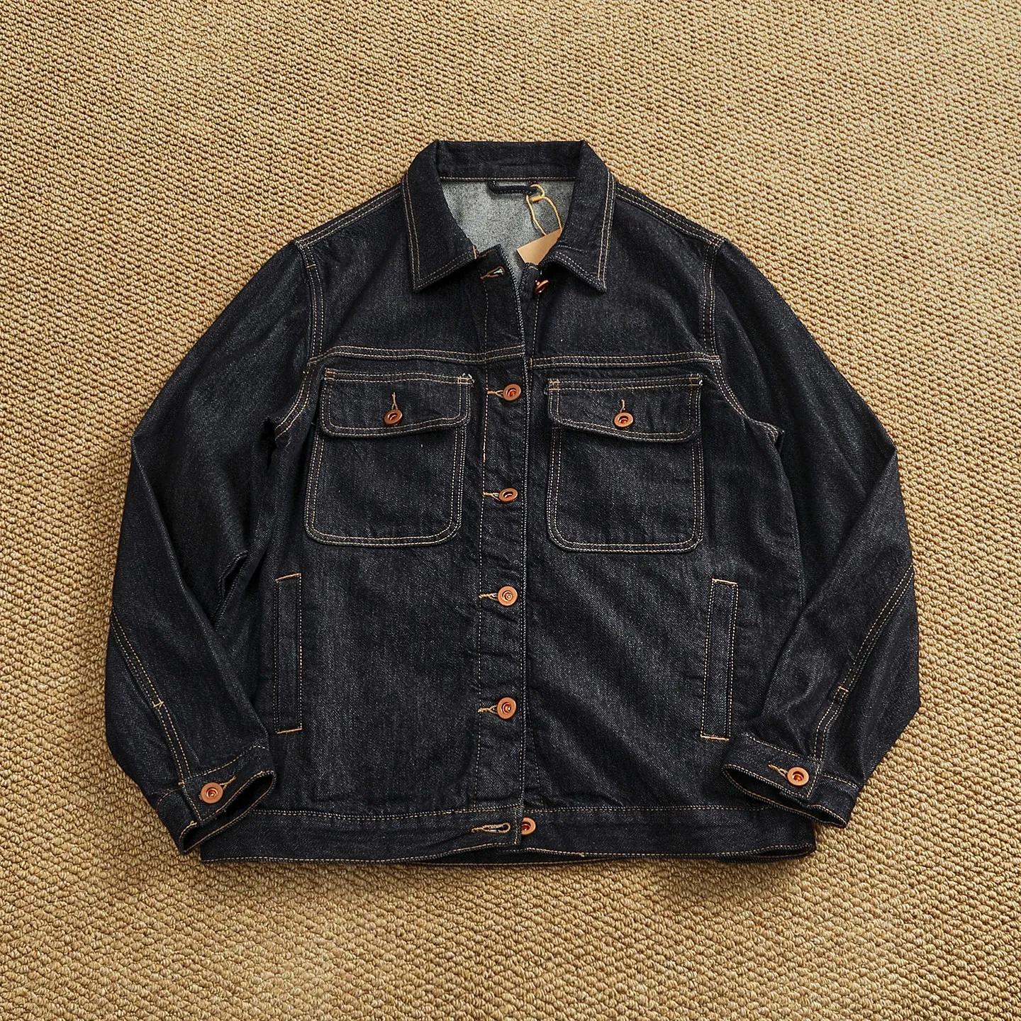 Veste en jean épaisse couleur originale pour homme