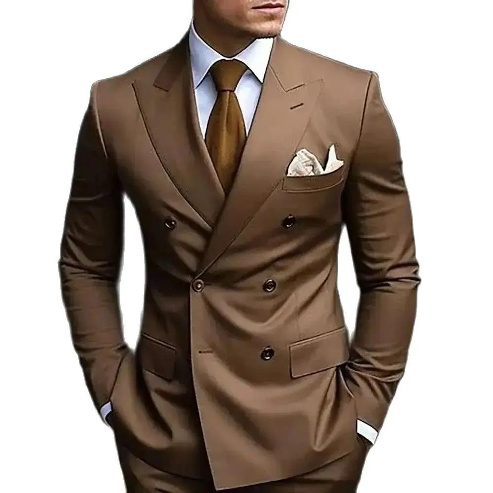 Costumes de mariage sur mesure à double boutonnage pour hommes