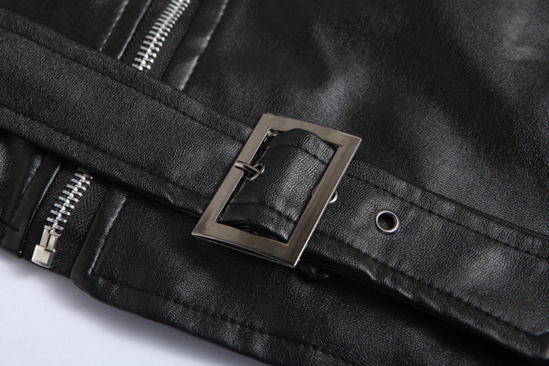 Veste en cuir PU pour hommes