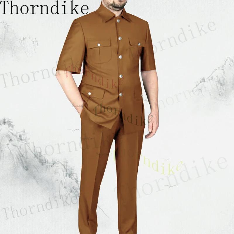 Thorndike sur mesure hommes Costume 2 pièces classique gris foncé