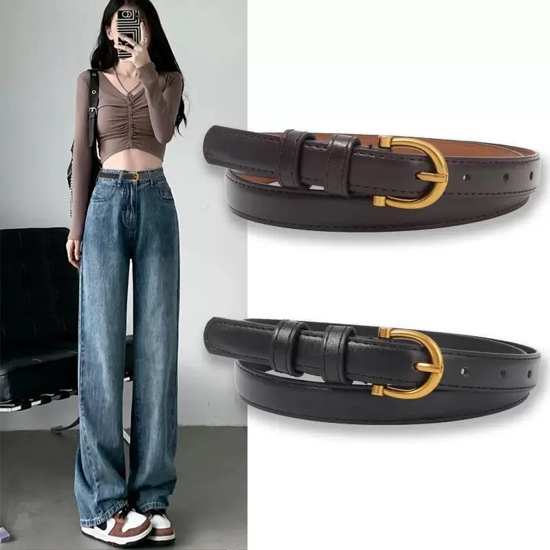 Ceinture d'été marron avec détails raffinés pour pantalon western