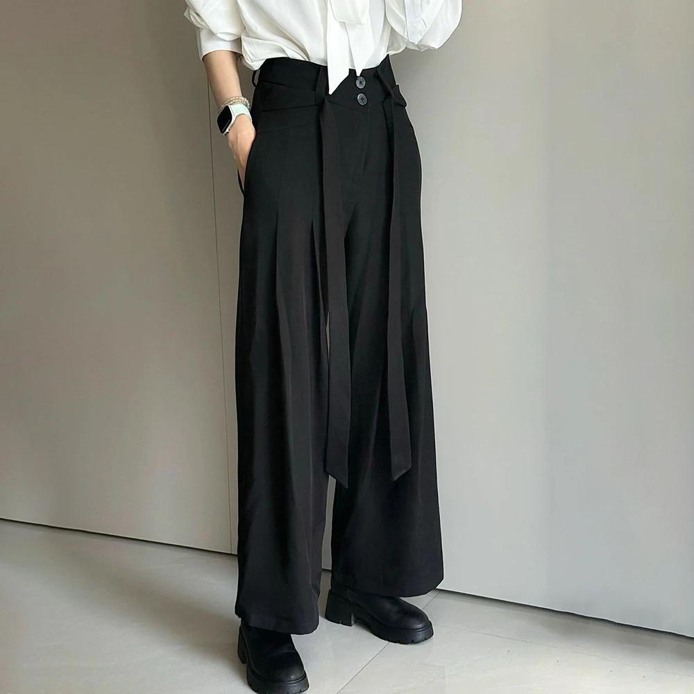 Pantalon de costume avec ruban de couleur unie pour hommes