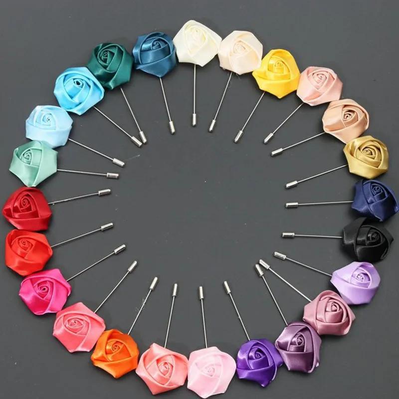 Boutonnières pour hommes pour mariage marié Corsage épinglettes ruban Roses fleur Mensuit boutonnière broche accessoires