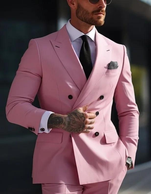 Costumes de mariage sur mesure à double boutonnage pour hommes