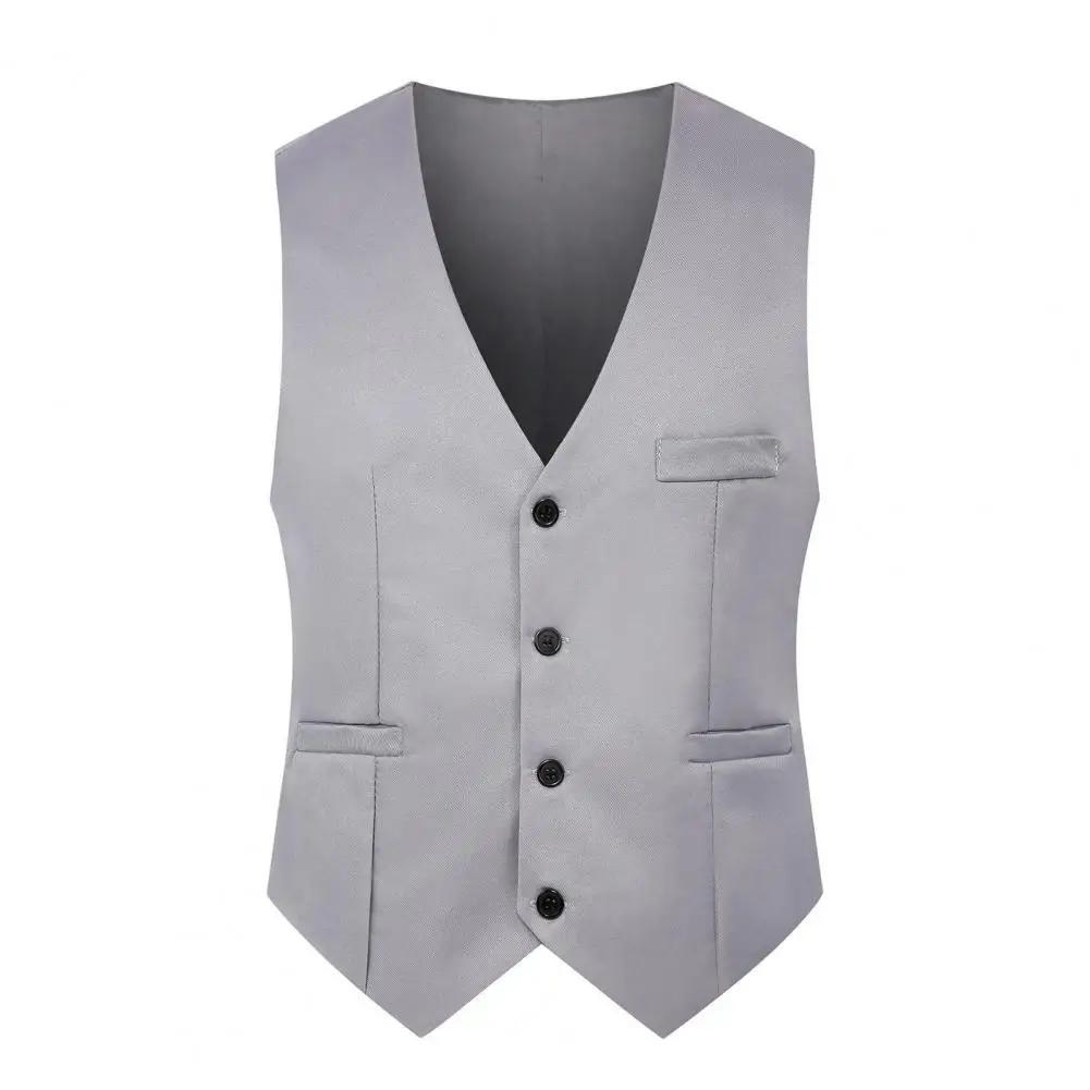 Hommes costume gilet simple boutonnage bouton fermeture