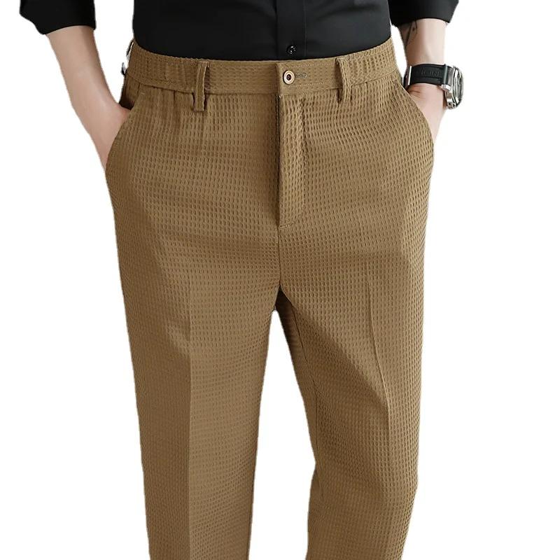 Pantalon de costume vert foncé pour homme 2026