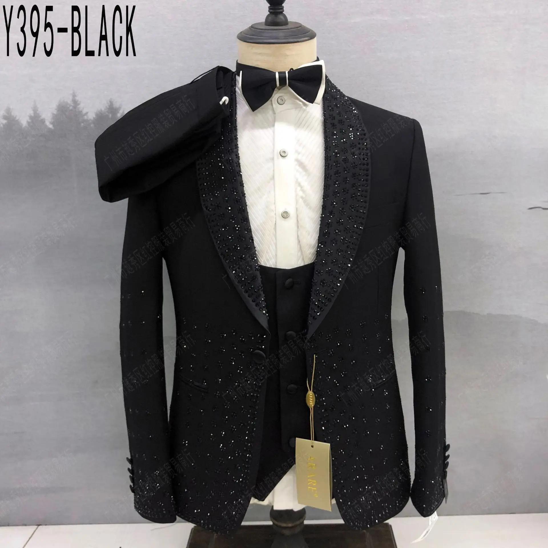 Ensemble de costumes de luxe brillants pour hommes