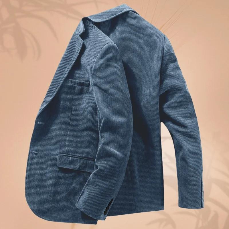 Veste de costume en velours côtelé pour hommes