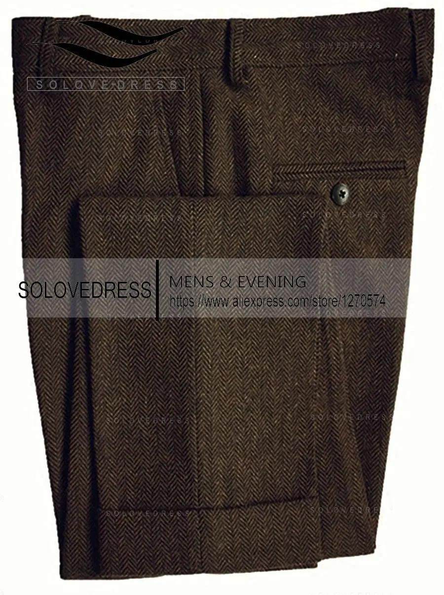 FJWool-Costume en tweed à chevrons pour hommes
