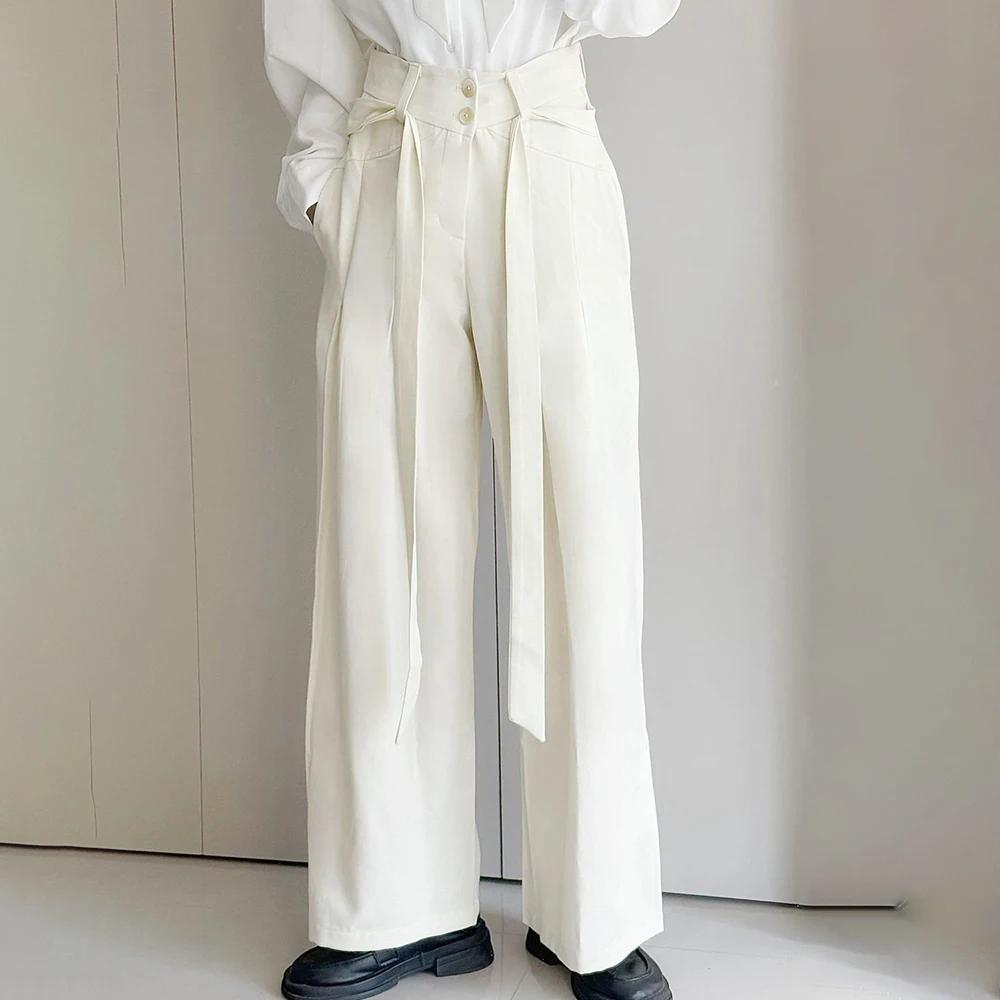 Pantalon de costume avec ruban de couleur unie pour hommes