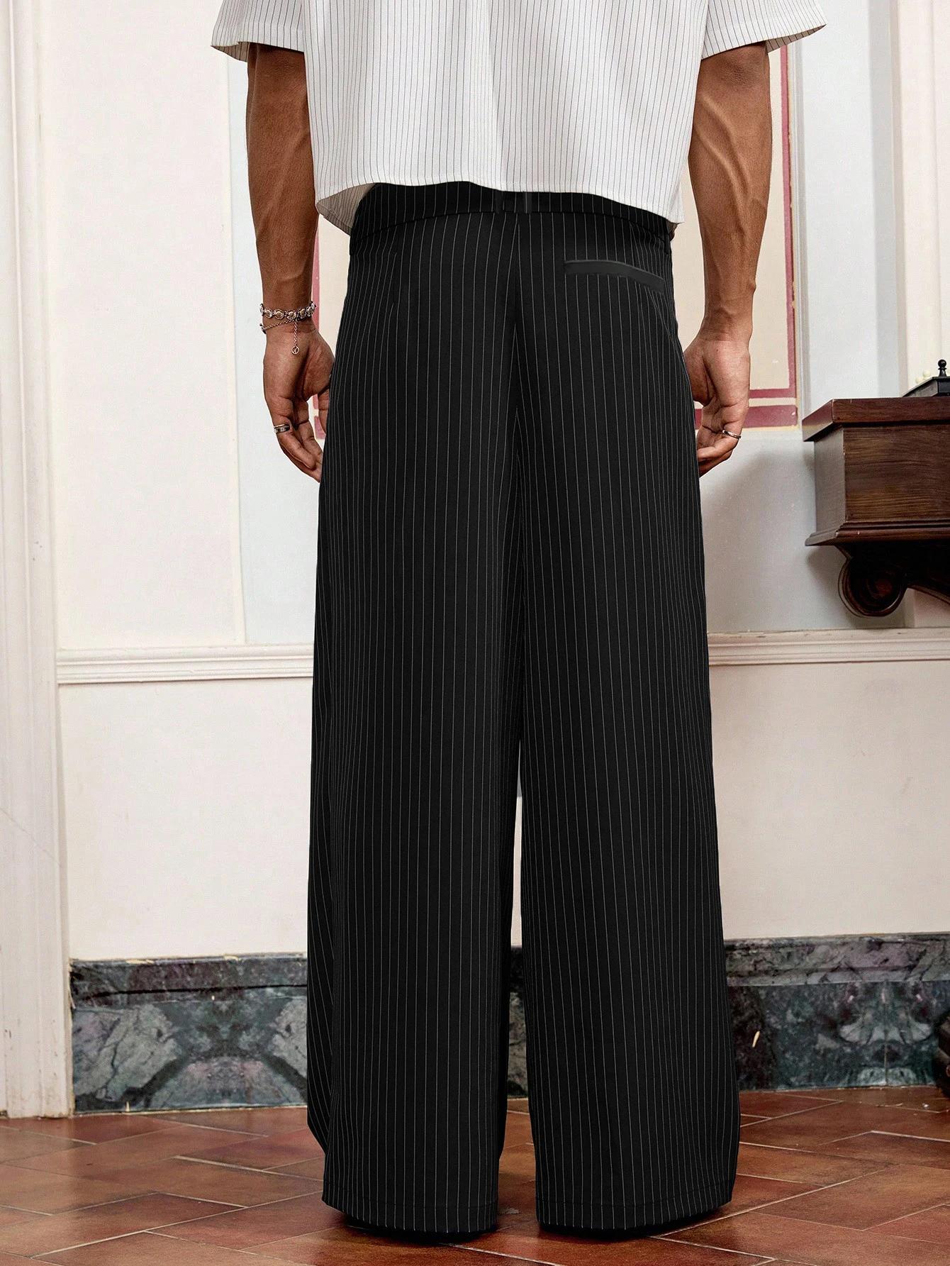 Pantalon de costume rayé décontracté pour hommes