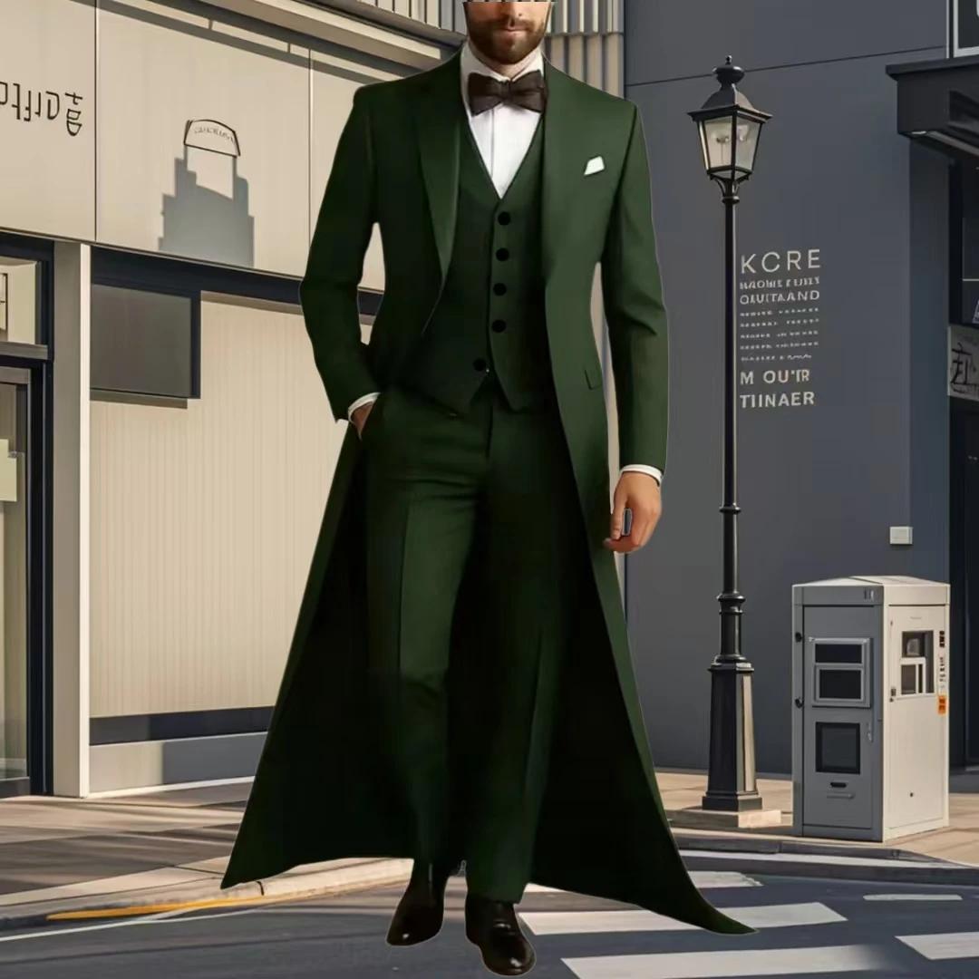 Costume Homme 3 Pièces de Mariage et Cérémonie : Veste Longue