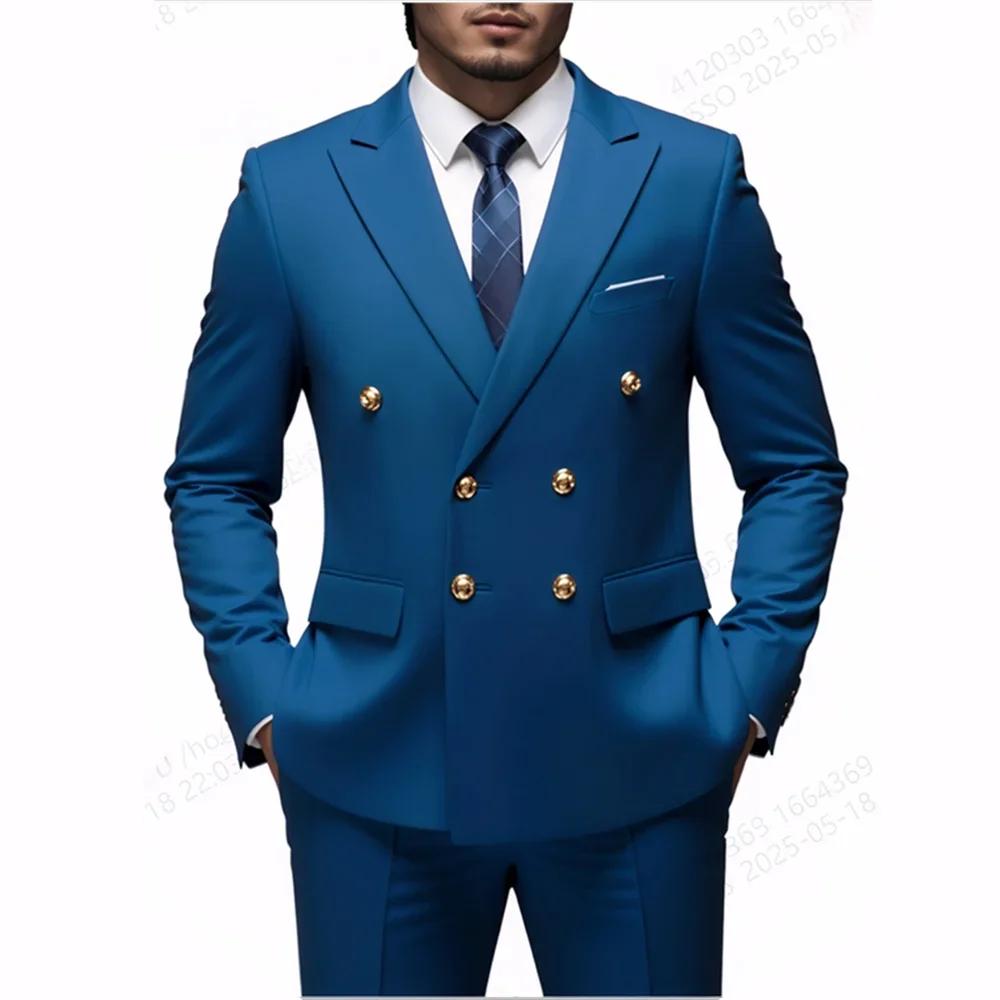 Costume Double boutonnage noir pour hommes