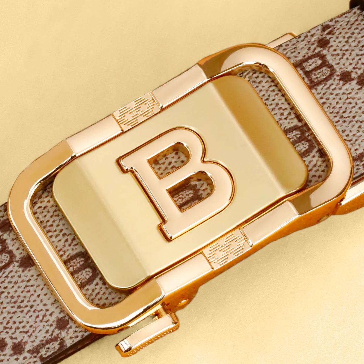 Ceinture en cuir pour homme avec boucle automatique